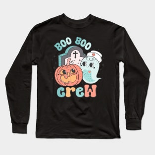 Boo Boo Crew Nurse Shirts Halloween Nurse Shirts for Women Long Sleeve T-Shirt